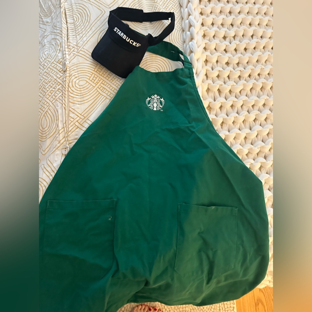 Starbucks apron and visor! Great Halloween costume!!
